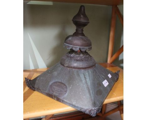 A Joseph Knight Lamp Co Wolverhampton - original copper top for exterior lantern