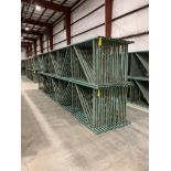 (30x) Interlake New-Style Teardrop Uprights, 42" Deep X 21' Tall, 3" X 1-5/8" Posts, 3" X 3" Foot Pl