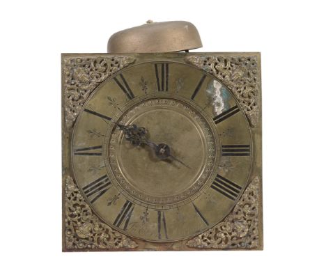  A George II thirty hour longcase clock movement and dial, John Ettery, Horton,   mid 18th century, the single-handed posted 