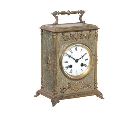  A gilt-metal mantel clock  ,   Japy Freres et Cie,   late 19th century, with eight-day bell striking movement with anchor es