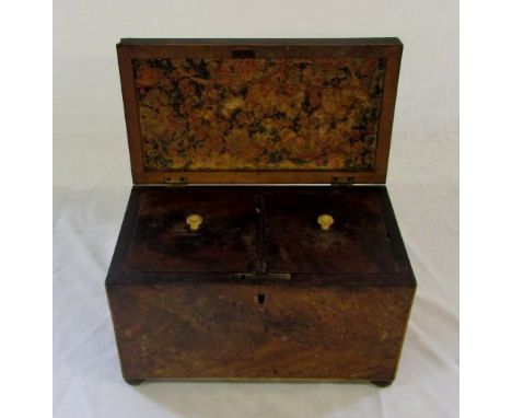 Georgian tea caddy with flame mahogany veneer