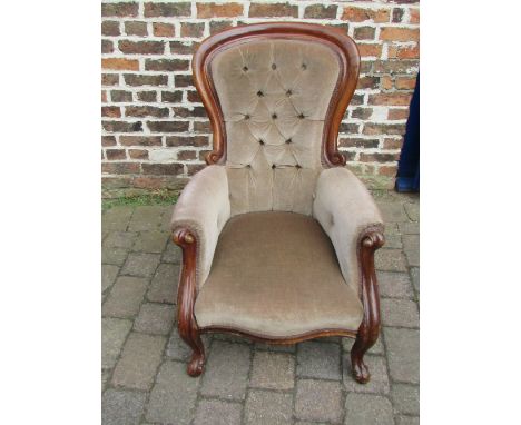 Victorian button back arm chair