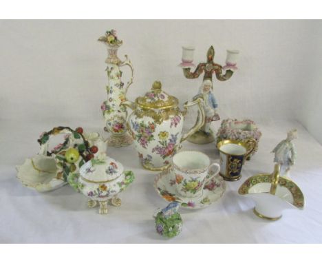 Assorted late 19th/early 20th Century continental porcelain inc Dresden (some af)