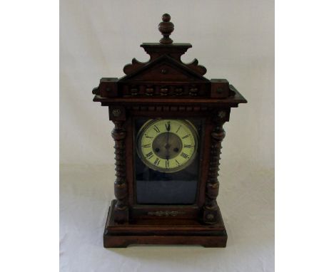 19th Century wooden mantle clock H 54 cm