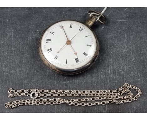 An unusual George III silver open face key wind skeletonised pocket watch, with duplex escapement movement,&nbsp;58mm, the mo