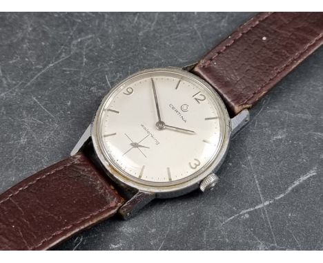 A 1960s Certina 'Waterking' stainless steel manual wind wristwatch, 34mm, on replacement leather strap. 