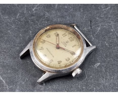 A circa 1940s Tudor 'Oyster' stainless steel manual wind wristwatch, 31mm, Ref. 4453, lacking strap. 