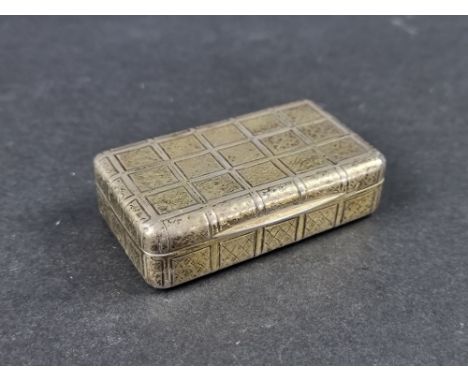 A George III silver and parcel gilt snuff box, by WPBS, London 1799, 7cm wide, 84g. 