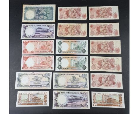 Banknotes: an L K O'Brien Lion and Key five pound note, EO4; together with seven Fforde ten shilling notes; and ten Bank Of S