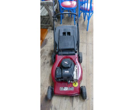 A Mountfield 35 Classic petrol rotary lawnmower with Briggs and Stratton engine and grass box