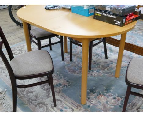 Light beech wood effect extending dining table 