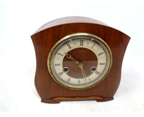 A 20th century walnut cased Smiths Enfield eight day mantel clock  