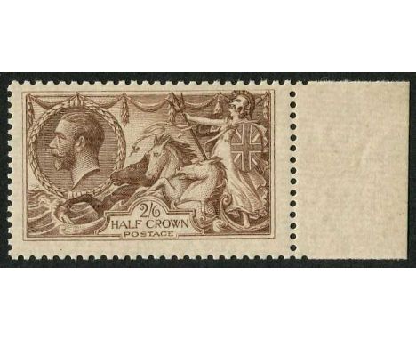 Great Britain 1918 Bradbury, Wilkinson 2/6d reddish brown on ribbed paper, SG.spec.N65v, lovely mint never hinged example wit