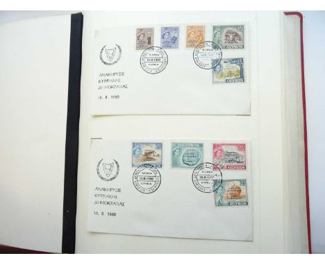 Cyprus An album from the same collector as the previous Lot, with an apparently complete run of first day covers (148) from t