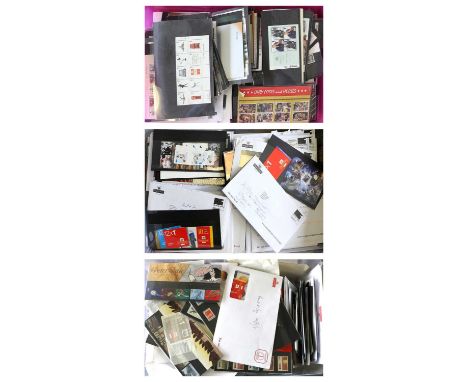 Great Britain Mostly 21st century mint accumulation in three low containers, issues running to 2018, the presentation packs t