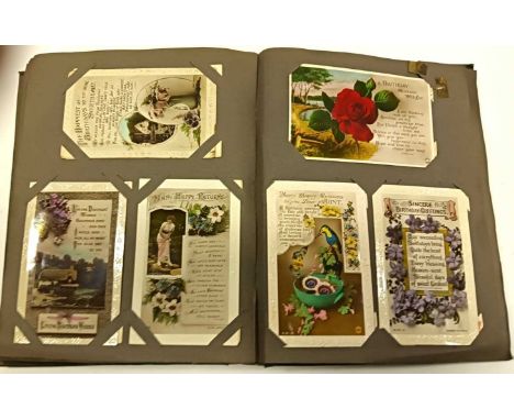 A Green Album Containing Approx. 295 Cards. The first part mainly UK topographical better include Yorkshire Coast, Thirsk, No
