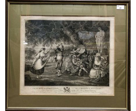 After Charles Grignion the younger (British, 18th Century), Village dance of an Italian family, etching by Francois David Soi