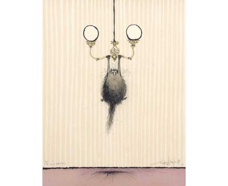 Ronald Searle (British, 20th Century), 'He's Very Highly Strung', limited edition print, titled and numbered 80/99. Lithograp