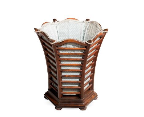 A MAHOGANY WASTE PAPER BASKET LATE 19TH CENTURY Of pierced ladder rung form 48cm highProvenance:Barnwell Manor, Northamptonsh