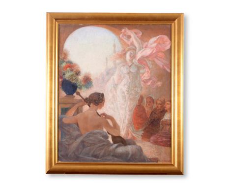 EMILE JEAN MARIE BRUNET (FRENCH 1869-1943)THE DANCING MAIDENOil on canvassigned (lower right)81 x 63 cmProvenance:Barnwell Ma