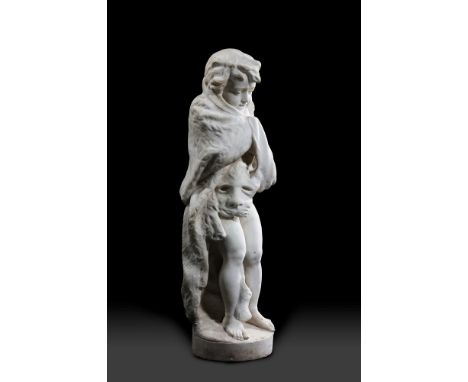 A CARVED MARBLE FIGURE EMBLEMATIC OF WINTER LATE 18TH/EARLY 19TH CENTURY, PROBABLY ITALIAN The child modelled as a young Herc