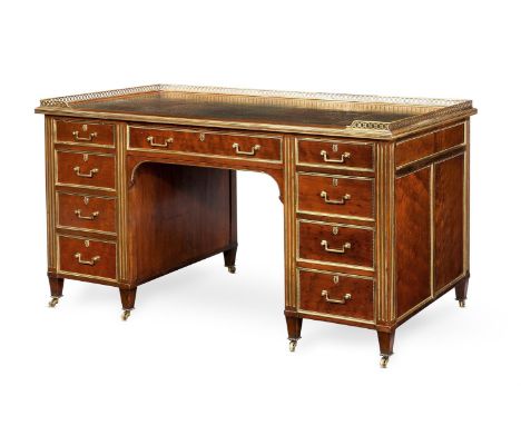 A MAHOGANY AND GILT METAL MOUNTED PARTNERS DESKBY GILLOWS OF LANCASTER, 19TH CENTURYThe locks stamped GILLOWS LANCASTER80cm h