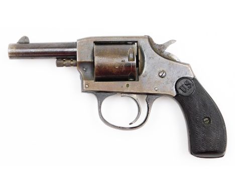 A U.S. Revolver Company 5 shot .32 pistol, 2" barrel, name stamped over the cylinder, 17cm overall. NB. This item is in a cal