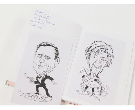 Terence Shelbourne (1930-2020). An artist's sketchbook, caricatures, to include pen and ink, watercolour and others, inscribe