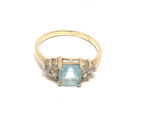 9ct gold clear stone &amp; paste dress ring (2g) 