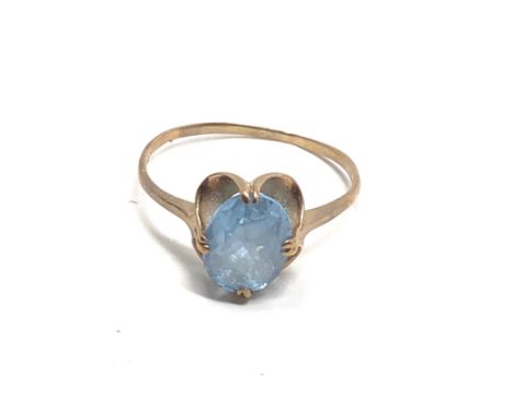 Vintage 9ct Gold  blue stone Ring (1.7g) 