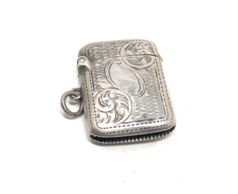 Antique silver vesta case with cigarette lighter insert 