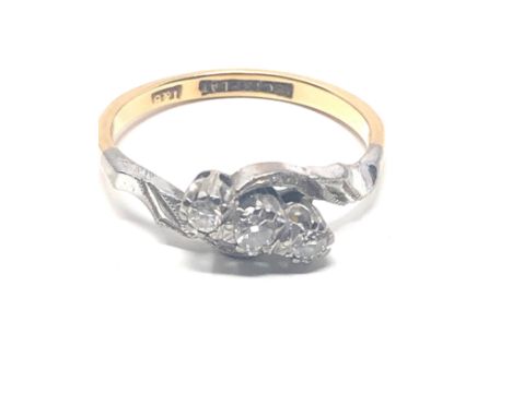 18ct gold &amp; platinum diamond ring (2.2g) 