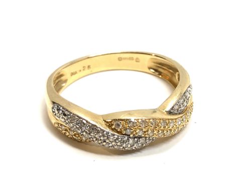 14ct yellow &amp; white gold diamond ring (3.5g) 