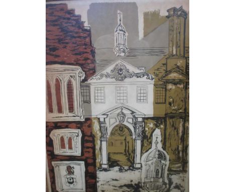 A collection of Trinity Hall Cambridge related prints, to include Christopher Penny, Trinity Hall 222/500, lithograph by Sout