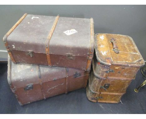 Three travelling trunk
