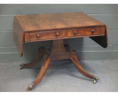 A Regency rosewood sofa table, 90cm wide