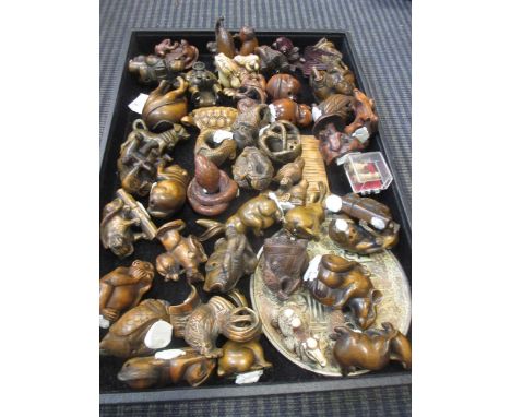 A collection of modern Japanese carved netsuke