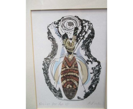 Bernard Rooke, a pair of mixed media works and another framed print 'Design for Pot' (3)