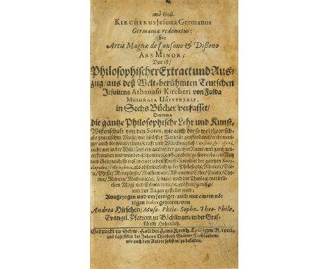   Musik - - Athanasius Kircher. Kircherus Jesuita Germanus Germaniae redonatus: sive Artis Magnae de Consono &amp; Dißono Ars