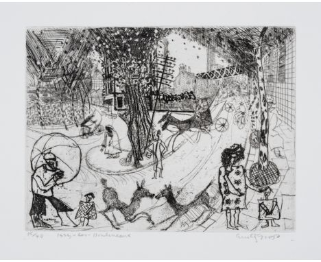 Anthony Gross (1905-1984)Issy-Les-Moulineaux (Herdman 3008) Etching, 1930, signed and titled in pencil, numbered from the edi