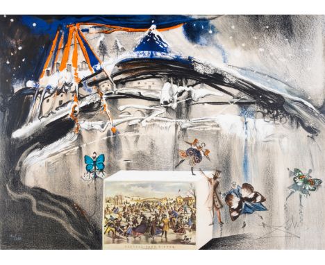Salvador Dalí (1904-1989)New York, Central Park, Winter (Field 71-5A; M&L 1349a) Lithograph printed in colours with collage, 