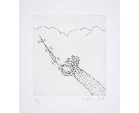 Keith Haring (1958-1990)Untitled, from the Valley (see Littman p.137)Etching, 1989, signed and dated in pencil, numbered from