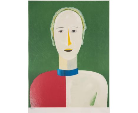 Kasimir Sevrinovitch Malevich (1878-1935) after.Portrait of a femaleLithograph printed in colours, 1992, numbered from the ed