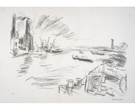 Oskar Kokoschka (1886-1980) Battersea Power Station (Chelsea Reach) Lithograph, 1967, signed in pencil, numbered from the edi