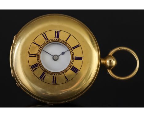 A Victorian 18ct Gold Half Hunting Cased Pocket Watch, by J. J. Stockall, 6 &amp; 8 Clerkenwell Road, London, case hallmarked