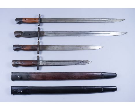 A Large Mixed Lot of Early 20th Century Bayonet Components, comprising twenty-plus blades, thirteen scabbards (various), and 