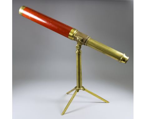 A Dollond of London Brass Two Drawer Table Telescope with Tripod Stand, Circa 1825-40, signed "Dolland London, day or night",