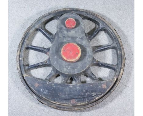 An Early 20th Century Wooden Engine Wheel Casting Pattern, 42ins diameter Provenance: Apparently from the Ashford Railway Wor