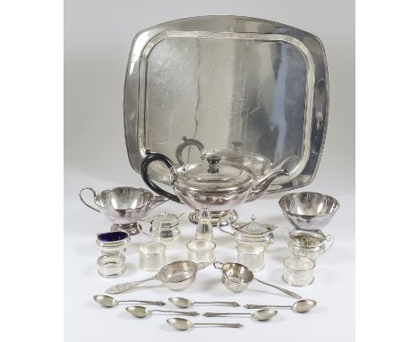 An Elizabeth II Silver Three Piece Tea Service, and mixed silverware, the service by Harrison Brothers &amp; Howson, Sheffiel