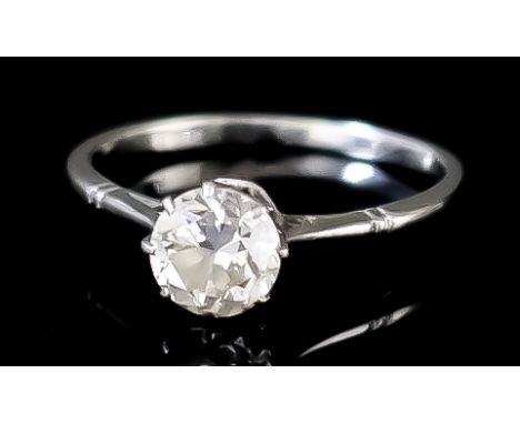 A Solitaire Diamond Ring, Modern, in 18ct white gold mount, set with a round brilliant cut diamond, approximate weight 1ct, s